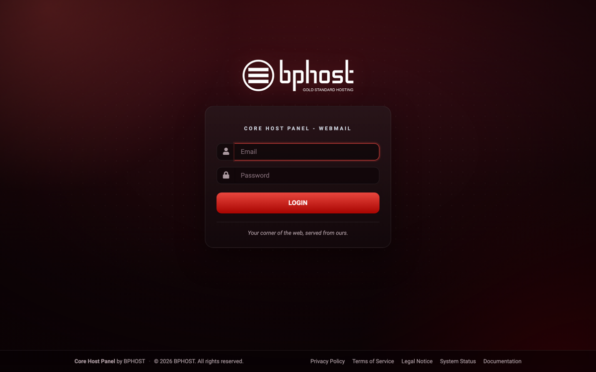 The Roundcube webmail login screen